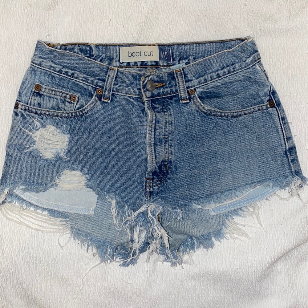 Distressed GAP cutoff denim shorts